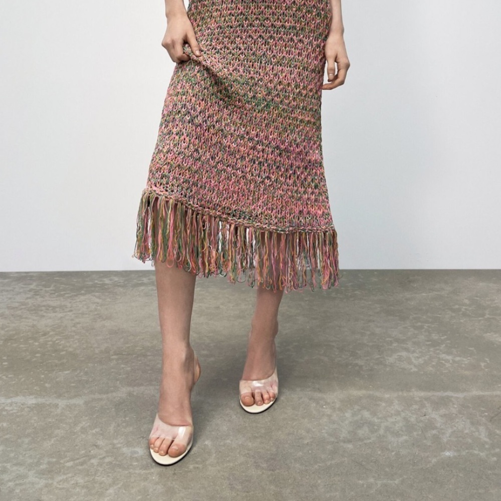 ZARA HIGH HEELED VINYL SANDALS SZ 9 and 8 - Picture 7 of 7